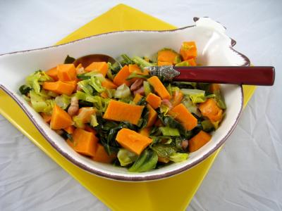 patate douce : Sauté de chou pointu aux patates douces