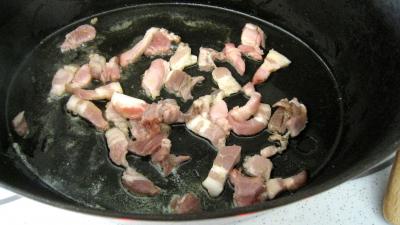 Fèves crèmées aux lardons - 6.4