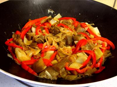 Image : Aubergines aux oignons à la chinoise
