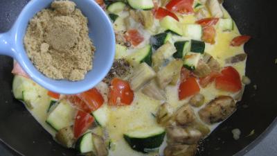Image : Aubergines aux épices et ces coquillettes