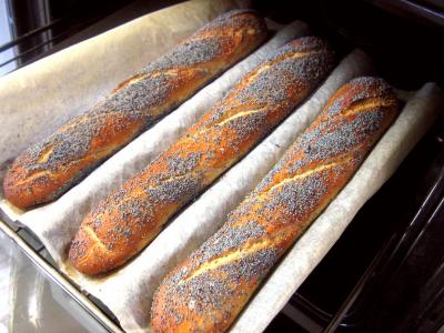 Baguettes de pain en direct aux graines de pavot - 11.1