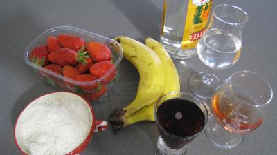 Ingrédients pour la recette : Boisson fraises et bananes à la mexicaine
