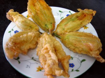 Image : Beignets de fleurs de courgettes et aubergines