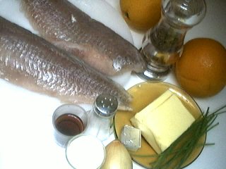 Ingrédients pour la recette : Lieu au beurre d'oranges