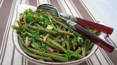 Image : recette Haricots verts aux lardons