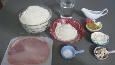 Ingrédients pour la recette : Pain au jambon