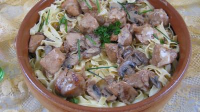 Image : Tagliatelles au poulet et au cognac