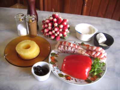 Ingrédients pour la recette : Brochettes de crudités