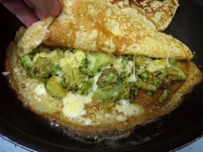 Image : Crêpes aux brocolis et aux noix