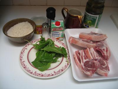 Ingrédients pour la recette : Côtes d'agneau à l'oseille