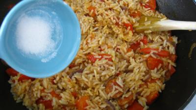 Riz, crevettes, moules et raie à la portugaise - 8.4