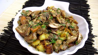Image : Cèpes aux pommes de terre à la landaise