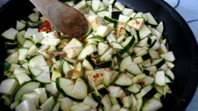 Image : blé en cassolettes aux courgettes