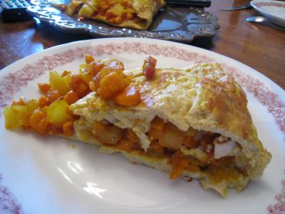 Image : Omelette au potimarron et au chèvre