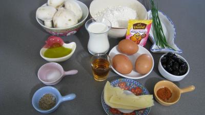 Ingrédients pour la recette : Cake aux champignons