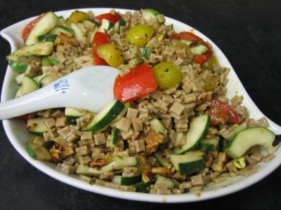 Salade végétarienne aux crozets et aux mirabelles - 7.4