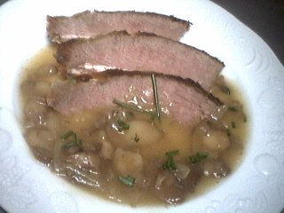 haricots plats : Chevreuil au vin blanc