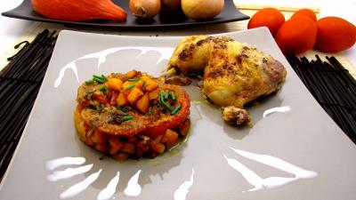 potiron : Cuisses de poulet et potiron pour halloween