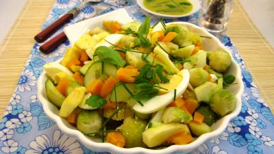 Image : Salade de potiron et choux de Bruxelles