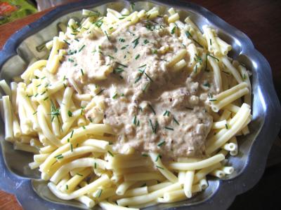 Image : Macaronis sauce aux noisettes