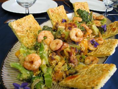 Image : Crevettes au lait de coco et sa polenta