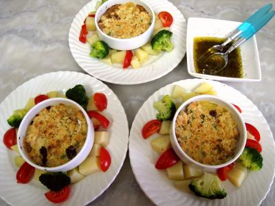 Image : Crumble de camembert et sa salade