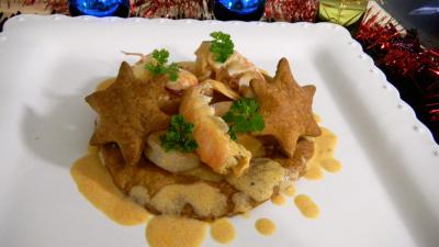pâte feuilletée : Feuilletés de langoustines et de crevettes