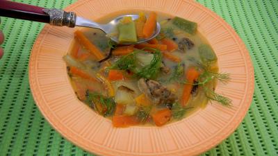Image : recette Soupe de carottes aux ris de veau