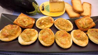 jaune d'oeuf : Canapés aux aubergines