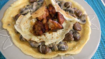 miel : Crêpes aux ris de veau, châtaignes et champignons