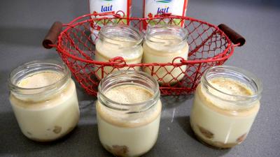 yaourt nature : Yaourts caramélisés aux bananes
