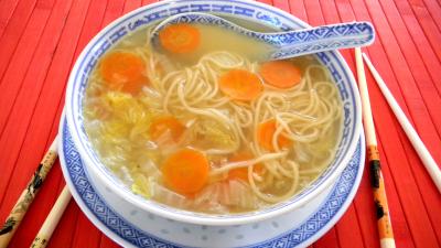 Cuisson au wok : Soupe de chou chinois
