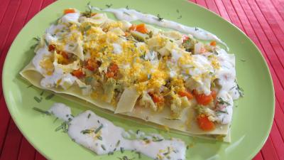 lasagne : Lasagnes aux carottes et au chou romanesco