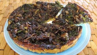 Tatin aux oignons et aux épinards