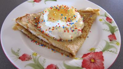 Crêpes et son mascarpone aux mangoustans et tapioca