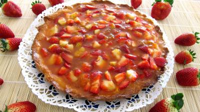 Ricotta aux fraises en tarte