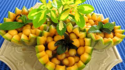 Cocktails perles de melon au porto