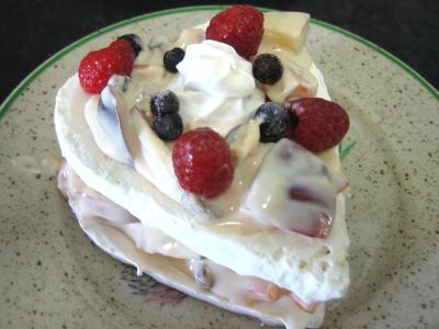 Meringues aux abricots et aux nectarines