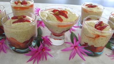 Mousse aux noisettes et aux fraises
