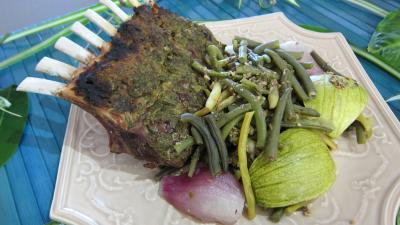 Carré d'agneau à la moutarde