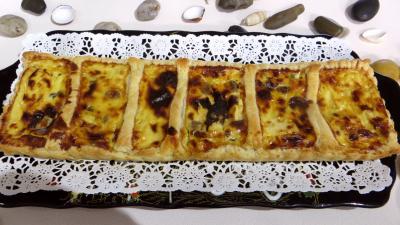Tarte feuilletée aux fromages forts