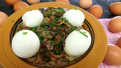 Oeufs durs aux champignons