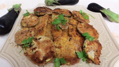 Aubergines panées aux amandes