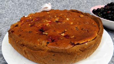 Flan pâtissier au cassis