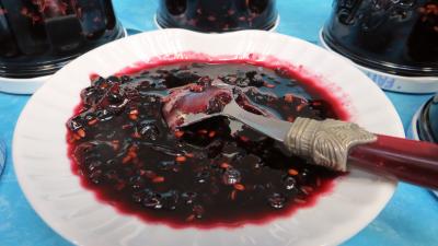 Confiture de baies de sureau à la rhubarbe