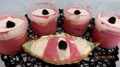 Crème glacée aux mûres et noix de coco