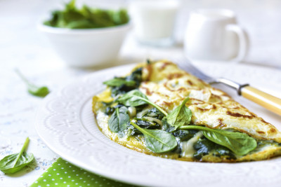 Omelette aux épinards et comté