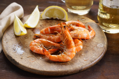 Crevettes sautées au cidre