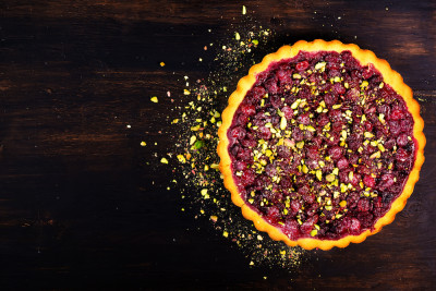 Tarte aux fruits rouges et pistaches