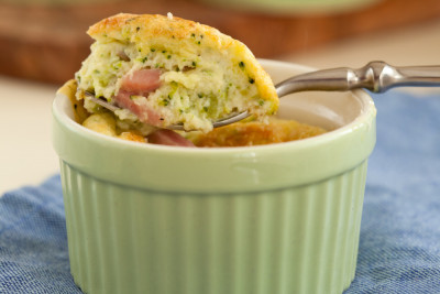Soufflés aux brocolis et jambon